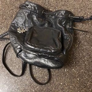 🖤Black Motto Drawstring Mini Purse🖤